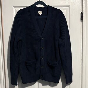 Navy Men's Cardigan Sweater